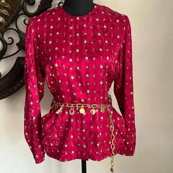 ESCADA Women’s Gold Tone Chain Link Charm Belt Made in Spain VINTAGE RARE FIND!! - Picture 3 of 15